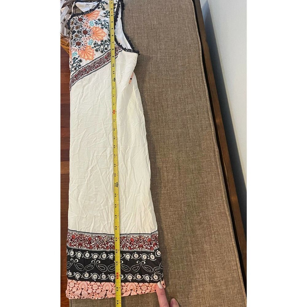 Skylar + Jade Boho Shift Dress Open Back Crochet Trim Colorful Sleeveless NEW - Picture 6 of 8